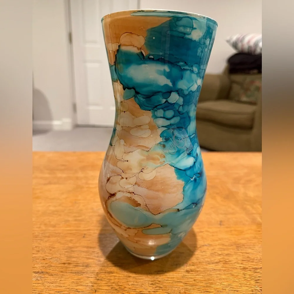 Vintage Vidi 10” Glass Italian handmade vase